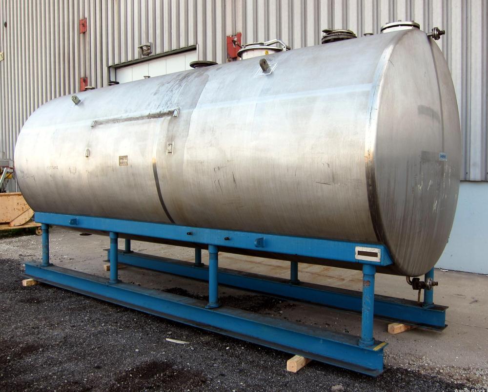 Used Dairy Craft Tank, 5000 Gallon, 316 Stainless Steel, Horizontal. Approximately 84” diameter x 209” straight side, dished heads. UL Rated for above ground flammable storage, UL #123061. Top mounte...
