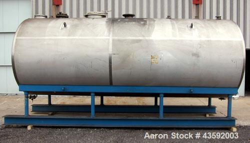Used Dairy Craft Tank, 5000 Gallon, 316 Stainless Steel, Horizontal. Approximately 84” diameter x 209” straight side, dished heads. UL Rated for above ground flammable storage, UL #123061. Top mounte...