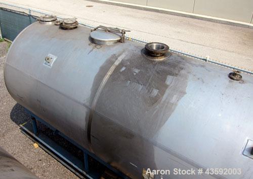 Used Dairy Craft Tank, 5000 Gallon, 316 Stainless Steel, Horizontal. Approximately 84” diameter x 209” straight side, dished heads. UL Rated for above ground flammable storage, UL #123061. Top mounte...