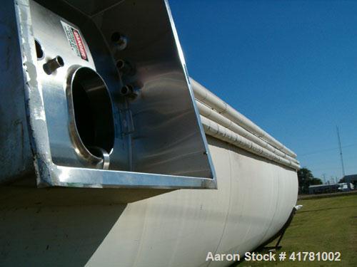 Used Dairy Craft Silo Tank, 30,000 Gallon, 304 Stainless Steel. Approximately 160" diameter x 444" straight side, dished top, 1" per foot sloped bottom. Internal rated 2.5 psig, 100 Square feet steam...