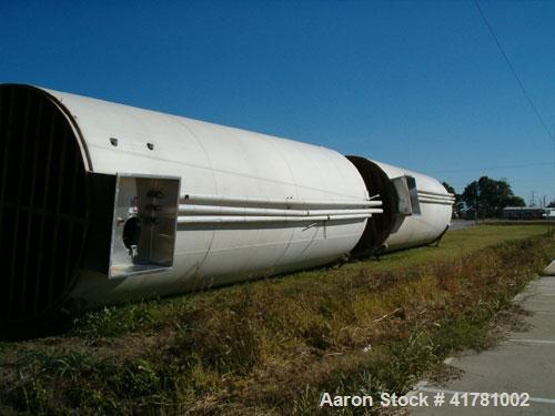Used Dairy Craft Silo Tank, 30,000 Gallon, 304 Stainless Steel. Approximately 160" diameter x 444" straight side, dished top, 1" per foot sloped bottom. Internal rated 2.5 psig, 100 Square feet steam...