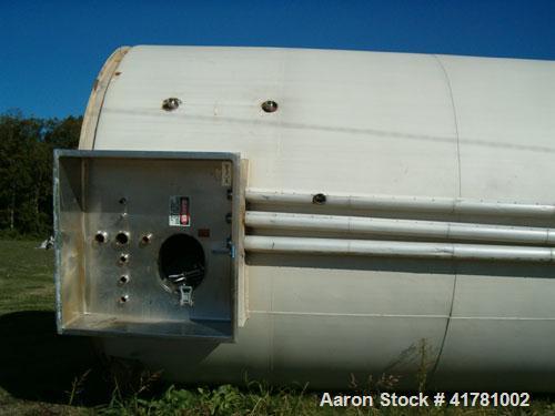 Used Dairy Craft Silo Tank, 30,000 Gallon, 304 Stainless Steel. Approximately 160" diameter x 444" straight side, dished top, 1" per foot sloped bottom. Internal rated 2.5 psig, 100 Square feet steam...