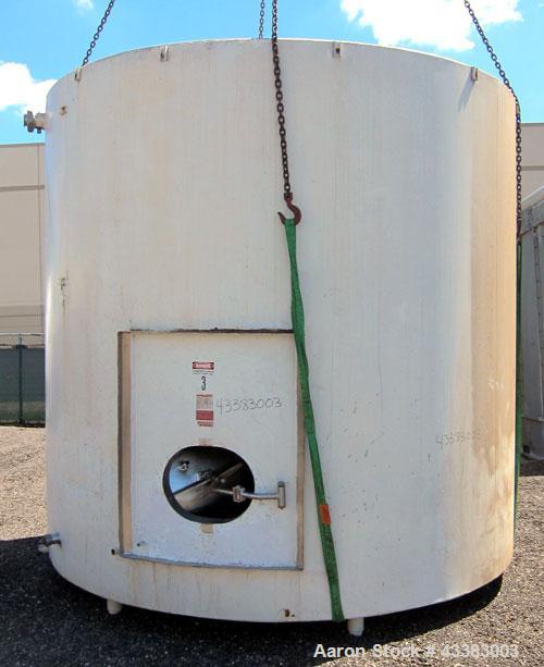 Used Damrow Tank, 5000 Gallon, 304 Stainless Steel, Vertical. 120” Diameter x 110” straight side, slight coned top, sloped bottom. Partial side wall dimple jacketed, no rating. Insulated with carbon ...