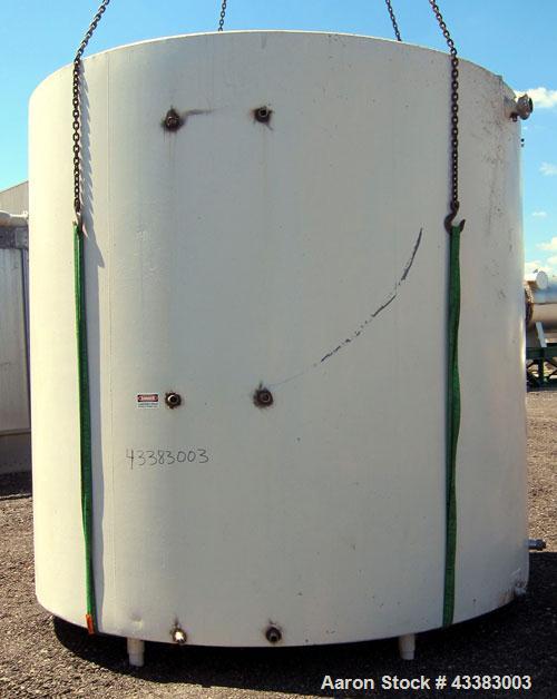 Used Damrow Tank, 5000 Gallon, 304 Stainless Steel, Vertical. 120” Diameter x 110” straight side, slight coned top, sloped bottom. Partial side wall dimple jacketed, no rating. Insulated with carbon ...