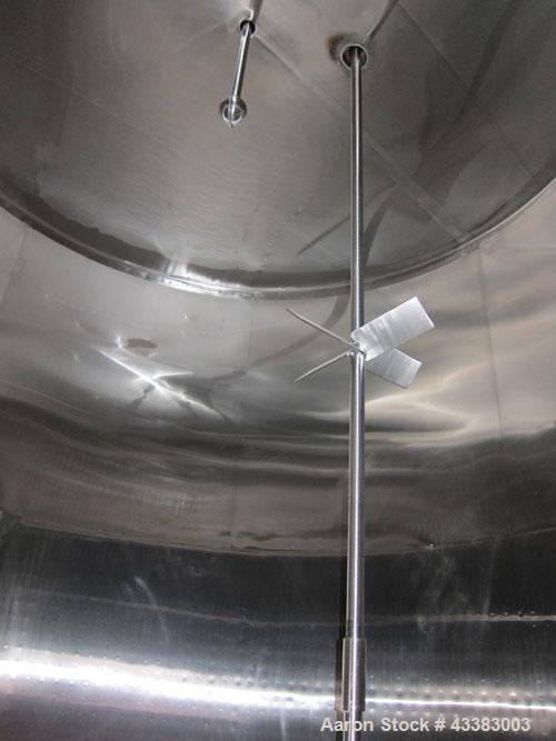 Used Damrow Tank, 5000 Gallon, 304 Stainless Steel, Vertical. 120” Diameter x 110” straight side, slight coned top, sloped bottom. Partial side wall dimple jacketed, no rating. Insulated with carbon ...