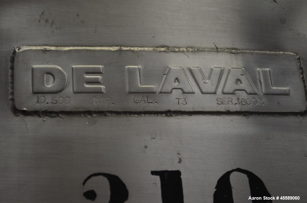 Used 12609 Gallon De Laval Stainless Steel Vertical Tank