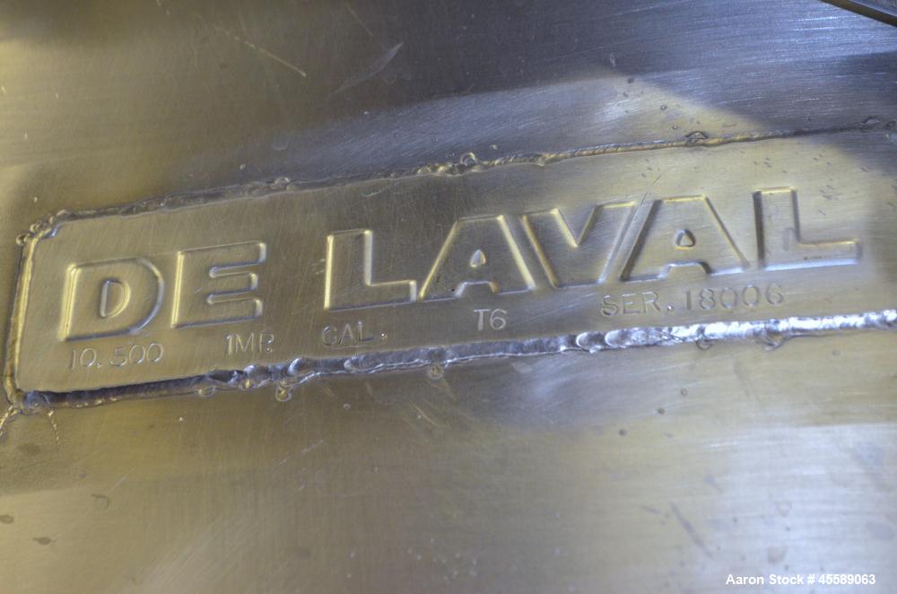 Used 12609 Gallon De Laval Stainless Steel Vertical Tank