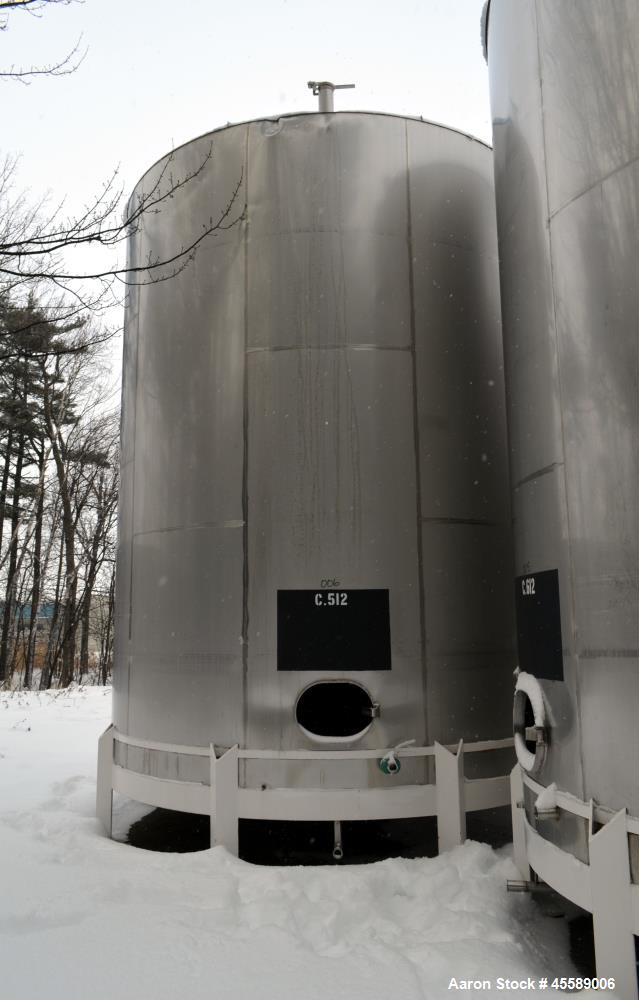 Used 15000 Gallon Douglas Brothers 304 Stainless Steel Vertical Tank