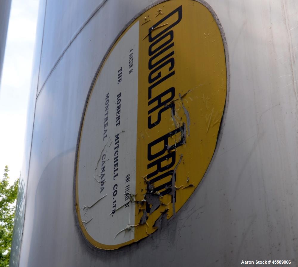 Used 15000 Gallon Douglas Brothers 304 Stainless Steel Vertical Tank