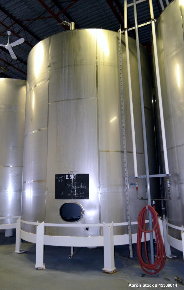 Used 15000 Gallon Douglas Brothers 304 Stainless Steel Vertical Tank