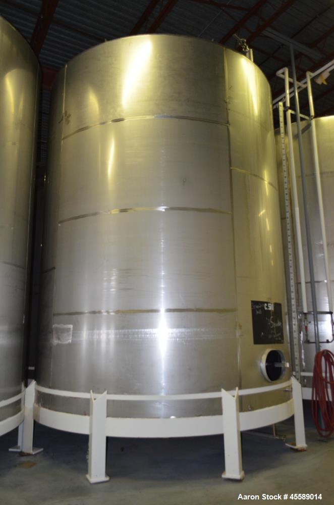 Used 15000 Gallon Douglas Brothers 304 Stainless Steel Vertical Tank