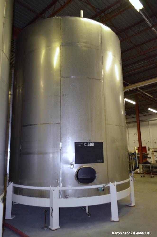 Used 15000 Gallon Douglas Brothers 304 Stainless Steel Vertical Tank