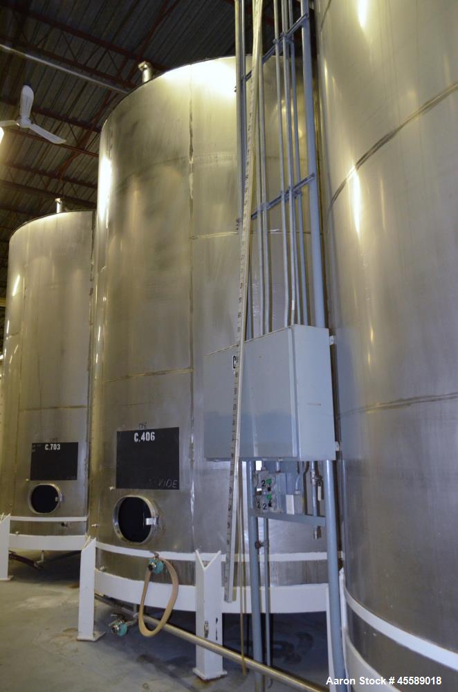 Used 15000 Gallon Douglas Brothers 304 Stainless Steel Vertical Tank