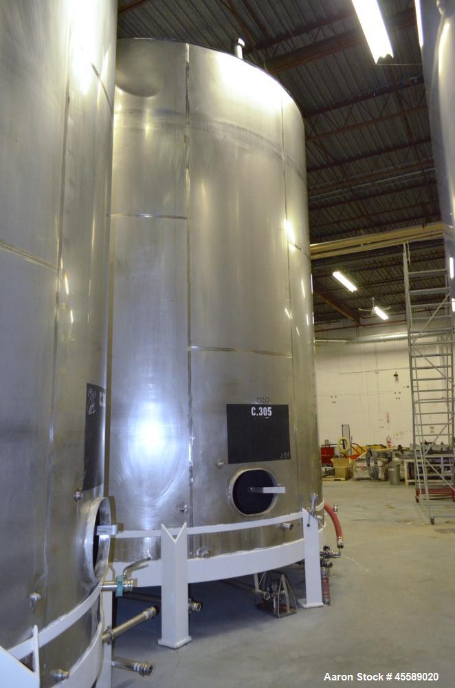 Used 15000 Gallon Douglas Brothers 304 Stainless Steel Vertical Tank