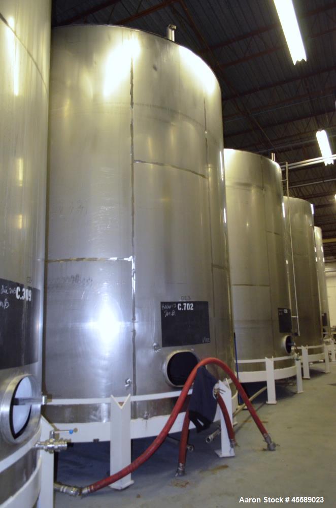 Used 15000 Gallon Douglas Brothers 304 Stainless Steel Vertical Tank