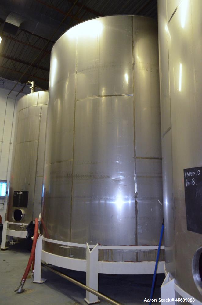 Used 15000 Gallon Douglas Brothers 304 Stainless Steel Vertical Tank