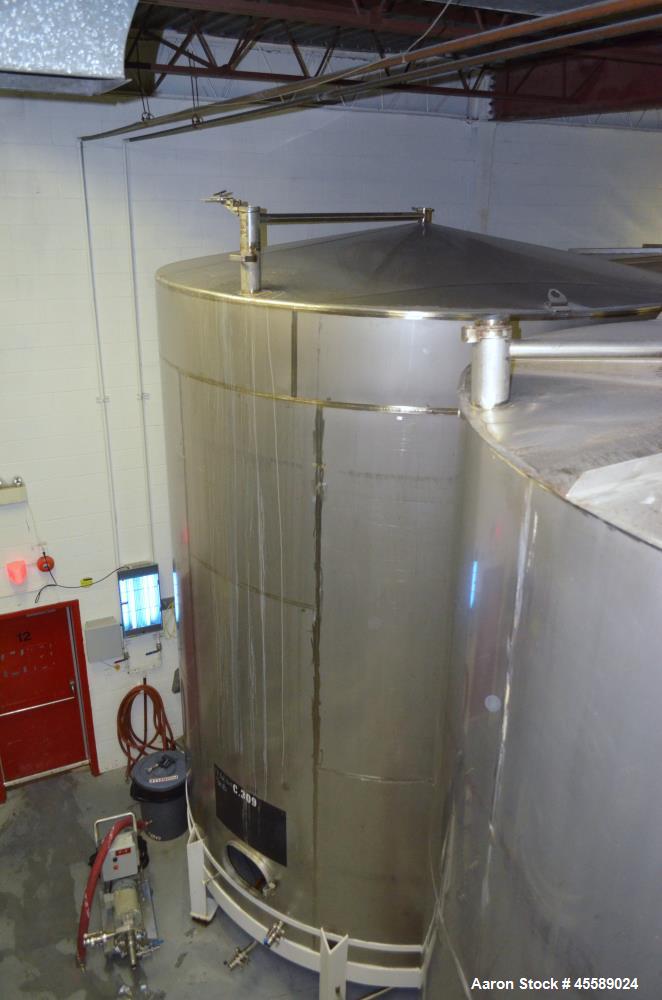 Used 15000 Gallon Douglas Brothers 304 Stainless Steel Vertical Tank