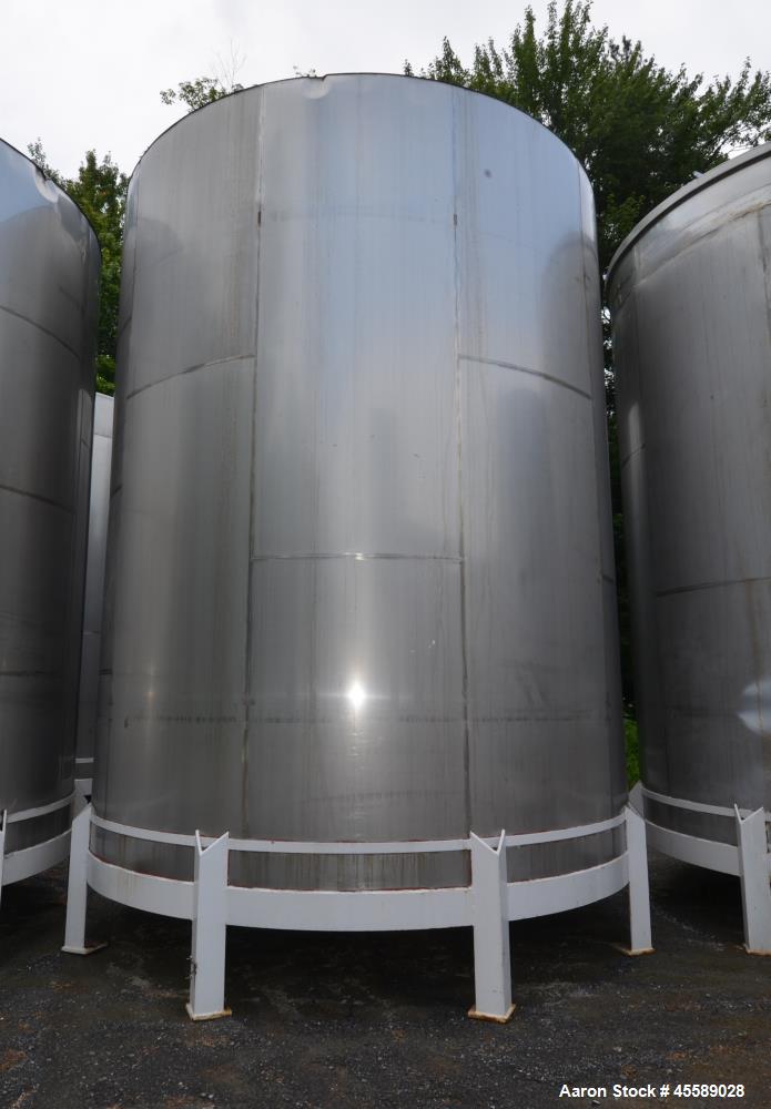 Used 15000 Gallon Douglas Brother 304 Stainless Steel Vertical Tank