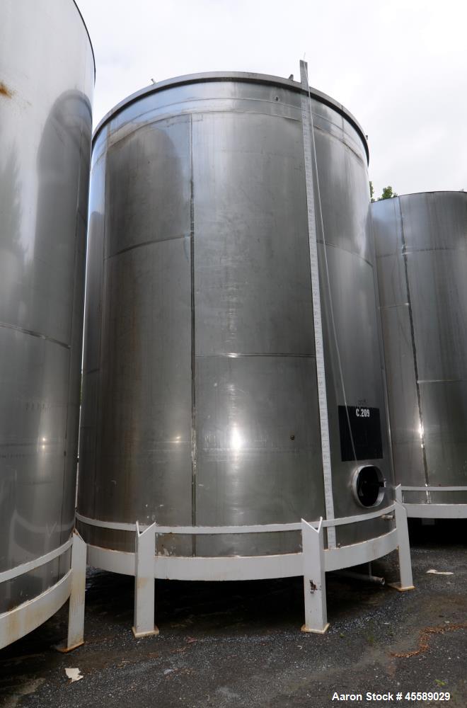 Used 15000 Gallon Douglas Brothers 304 Stainless Steel Vertical Tank