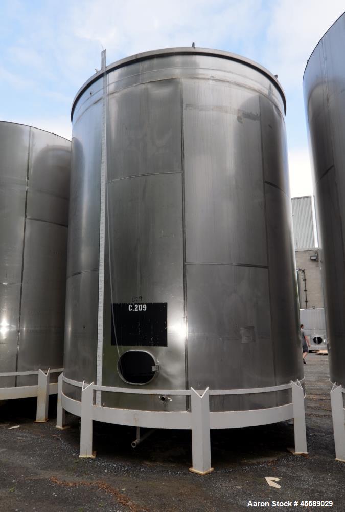 Used 15000 Gallon Douglas Brothers 304 Stainless Steel Vertical Tank