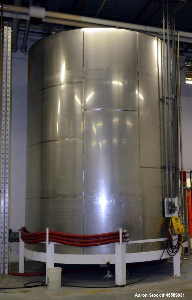 Used 15000 Gallon Douglas Brothers 304 Stainless Steel Vertical Tank