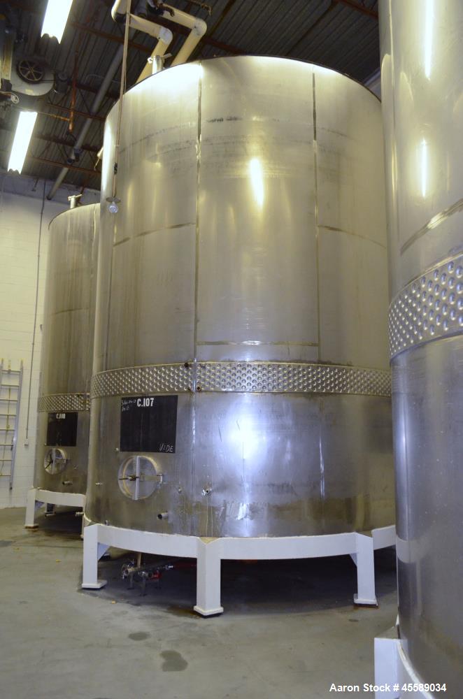 Used 15000 Gallon Douglas Brothers 304 Stainless Steel Vertical Tank