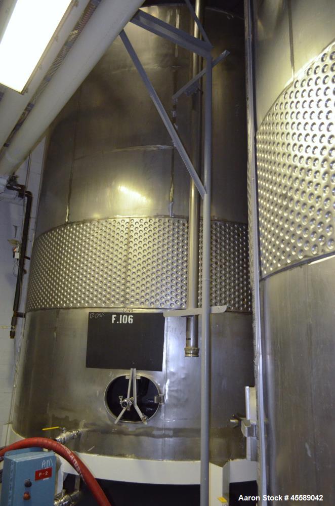 Used 16000 Gallon Douglas Brothers 304 Stainless Steel Vertical Tank