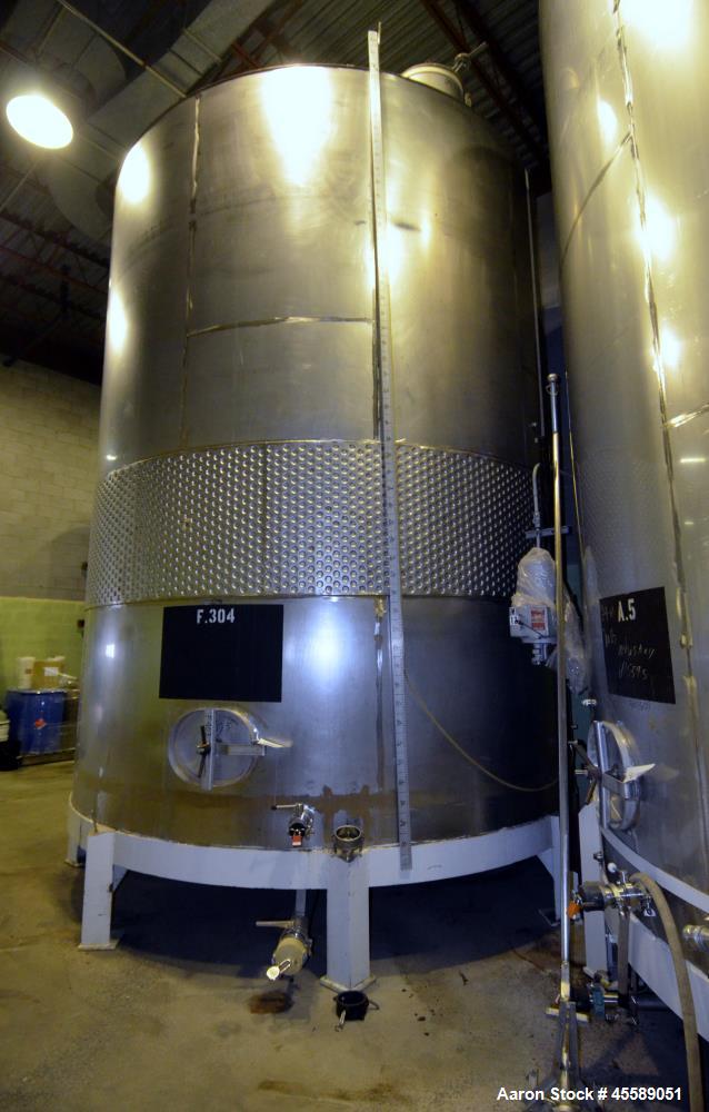 Used 16000 Gallon Douglas Brothers 304 Stainless Steel Vertical Tank