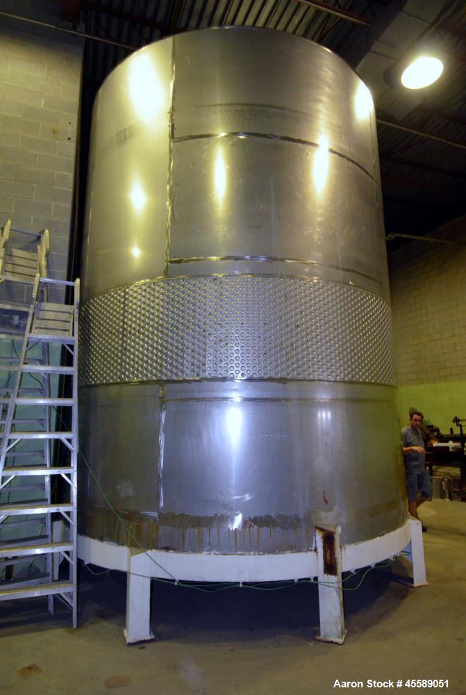 Used 16000 Gallon Douglas Brothers 304 Stainless Steel Vertical Tank