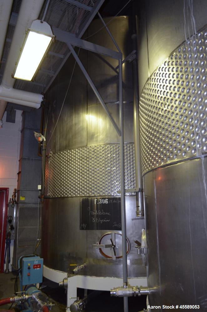 Used 16000 Gallon Douglas Brothers 304 Stainless Steel Vertical Tank