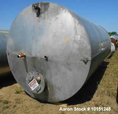Used- 6,000 Gallon Eisenback Vertical Tank. 8' diameter x 16' straight side. 304 stainless steel. Slight cone top, flat bott...