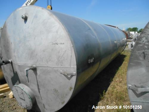 Used- Eisenback 6,000 Gallon Stainless Steel Vertical Storage Tank. 304 stainless steel. Flat bottom, dished head, 6' 8" dia...