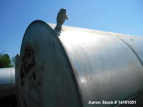 Used- Eisenback 6,000 Gallon Stainless Steel Vertical Storage Tank. 304 stainless steel. Flat bottom, dished head, 6' 8" dia...