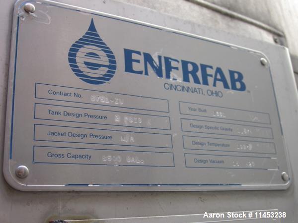 Used- 8,000 Gallon Stainless Steel  Enerfab Storage Tank