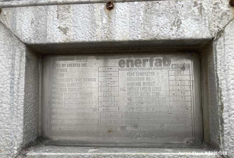 Used Enerfab 108,276 Gallon 316L Stainless Steel Storage Tank – V-1582