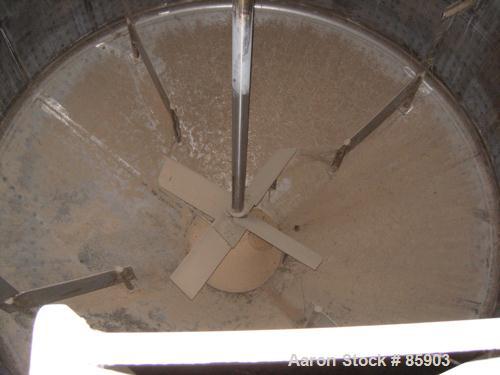 Used Bishopric Products Co (Enerfab Inc) 9000 Gallon Dimple Jacketed Mix Tank, 304 stainless steel. 12' diameter x 9'6" straight side. Dished top head, cone bottom. Dimple jacket is on bottom 1/2 of ...