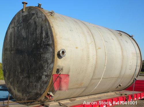 Used Evans & Sons Process Tank Company Tank, 12,000 gallon, 316 stainless steel, vertical. 132" diameter x 216" straight side, flat top and bottom. Internal rated atmospheric at 200 degrees F. Openin...