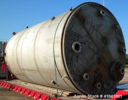 Used Evans & Sons Process Tank Company Tank, 12,000 gallon, 316 stainless steel, vertical. 132" diameter x 216" straight side, flat top and bottom. Internal rated atmospheric at 200 degrees F. Openin...