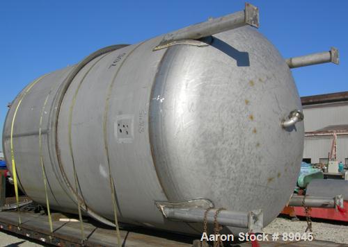 USED: Fabricated Products tank, 9000 gallon, 316L stainless steel, vertical. Approximately 10' diameter x 14' straight side, 2:1 elliptical top and bottom. Internal rated FV and 15 psi at 200 deg F. ...