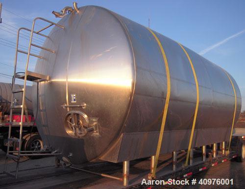 Used Feldmeier Cold Wall Storage Tank, Model GHW, 12,000 Gallon, 316L Stainless Steel, Horizontal. 120" diameter x 240" straight side, dished heads. 155 square feet bottom section of ammonia channel ...
