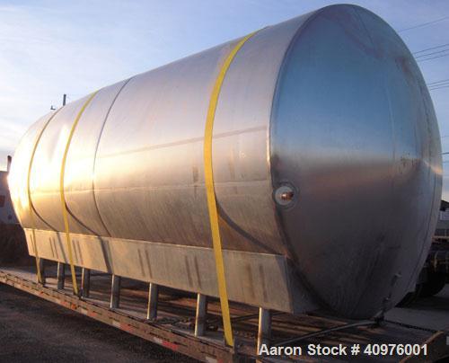 Used Feldmeier Cold Wall Storage Tank, Model GHW, 12,000 Gallon, 316L Stainless Steel, Horizontal. 120" diameter x 240" straight side, dished heads. 155 square feet bottom section of ammonia channel ...