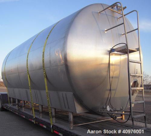Used Feldmeier Cold Wall Storage Tank, Model GHW, 12,000 Gallon, 316L Stainless Steel, Horizontal. 120" diameter x 240" straight side, dished heads. 155 square feet bottom section of ammonia channel ...
