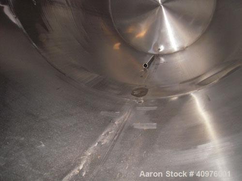 Used Feldmeier Cold Wall Storage Tank, Model GHW, 12,000 Gallon, 316L Stainless Steel, Horizontal. 120" diameter x 240" straight side, dished heads. 155 square feet bottom section of ammonia channel ...