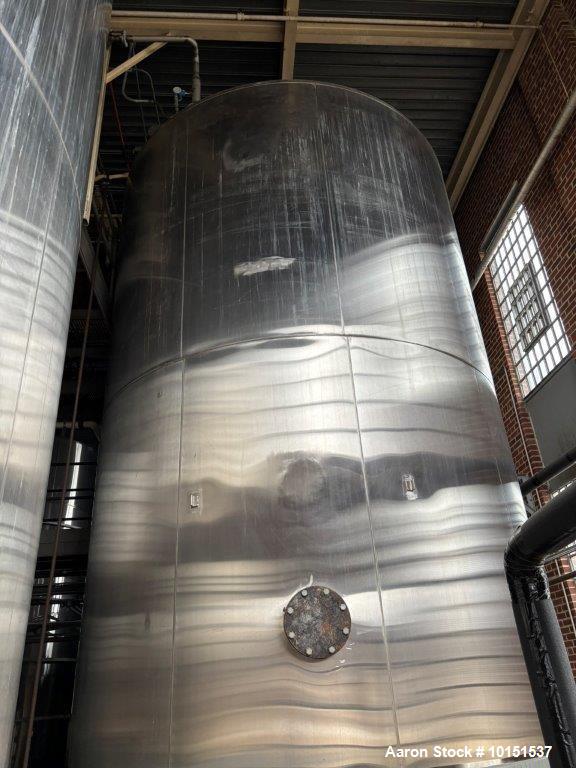 Used Feldmeier 15,000 Gallon Stainless Steel Tank – Dished Top & Bottom, CIP, Skirt Mounted