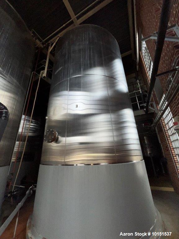 Used Feldmeier 15,000 Gallon Stainless Steel Tank – Dished Top & Bottom, CIP, Skirt Mounted