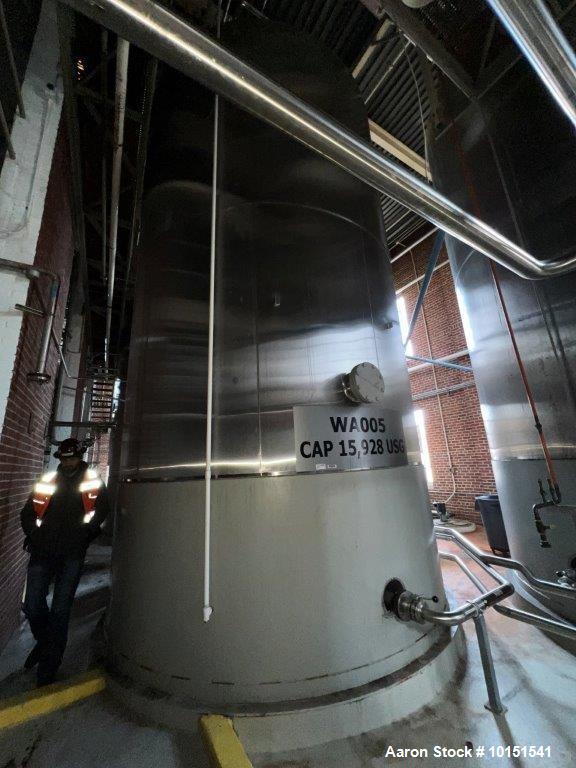 Used Approximately 15,000 Gallon Feldmeier Stainless Steel Tank. 144" dia