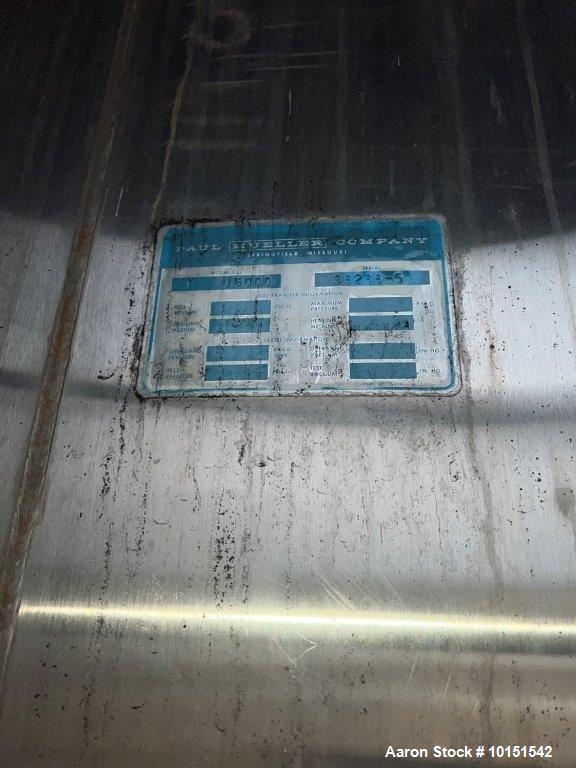 Used Approximately 15,000 Gallon capacity Feldmeier Equipment Stainless Steel Tank