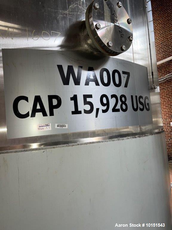 Used Feldmeier Equipment, Inc. 304 Stainless Steel Tank. 15000 gallon capacity
