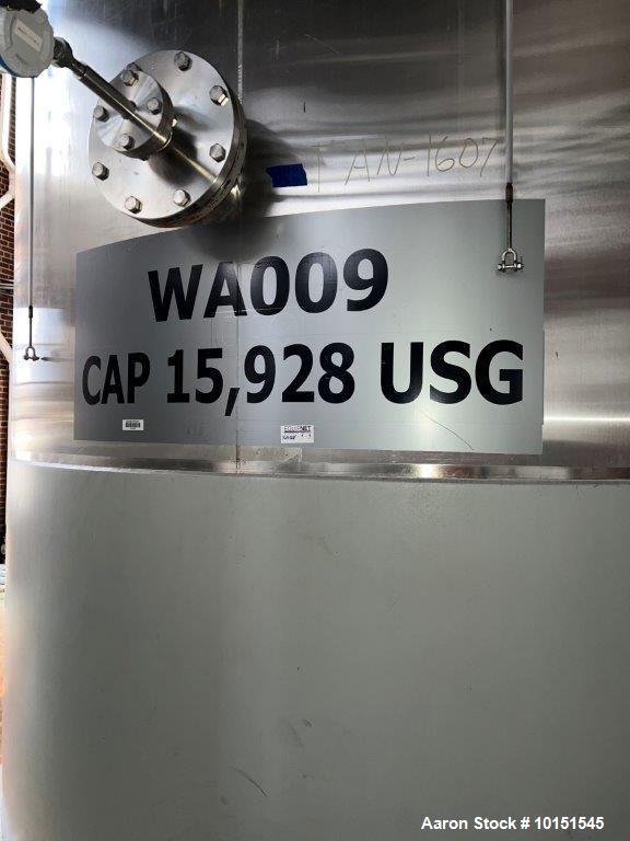Used Feldmeier Approx. 15,000 Gallon Skirt Mounted Stainless Steel Tank