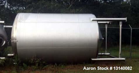 Used- Feldmeier, (approximately) 6,000 Gallon, 316L Stainless Steel Vertical Storage Tank. 108” diameter x 144” high straigh...